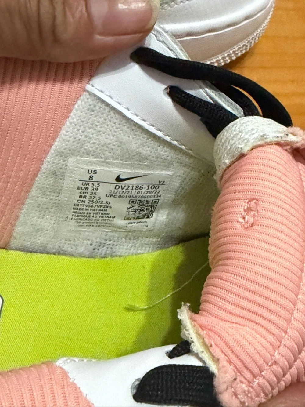 Nike Air Force 1 Women’s White with Neon Green, Pink & Black Accents